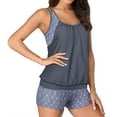 thumbnail image 3 of WREESH Womens Two Piece Swimsuit Tankini New Fashion Swimwear Casual Bikini Set Printed Swimsuit Beach Bathing Suit Gray, 3 of 6
