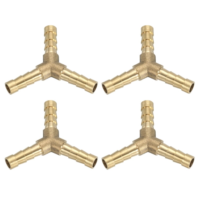 Uxcell Conector de Manguera de Latón de 1/4", Accesorios de Unión en Forma de Y, Conectores Metálicos, 4 Pcs