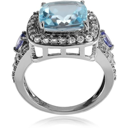 Brinley Co. Women's Topaz and Tanzanite Rhodium-Plated Sterling Silver Fashion Ring
