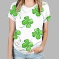 thumbnail image 2 of KIHOUT Nouveaux Arrivlas T-Shirts pour Femmes Fête de la Saint-Patrick, Mode Grande Taille Col Rond Manches Courtes T-Shirt Imprimé Vert, Taille P-5TG, 2 of 5