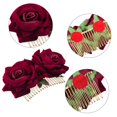 thumbnail image 4 of Paquete de 2 pinzas para el cabello con flor de rosa, accesorios para el cabello con flor de rosa para mujer, pinzas para el cabello para boda, bailarina flamenca (rojo oscuro), 4 of 5