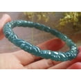 thumbnail image 4 of Icy Blue Water Green Natural A JADE Jadeite Rose Flower Bangle Bracelet 58 mm 693877 TN, 4 of 13