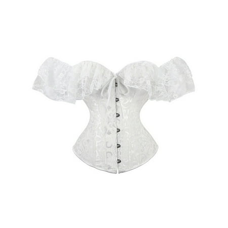 

LisenraIn Women Short Sleeve Corset Tie-up Boat Neck Close-fitting Crop Tops