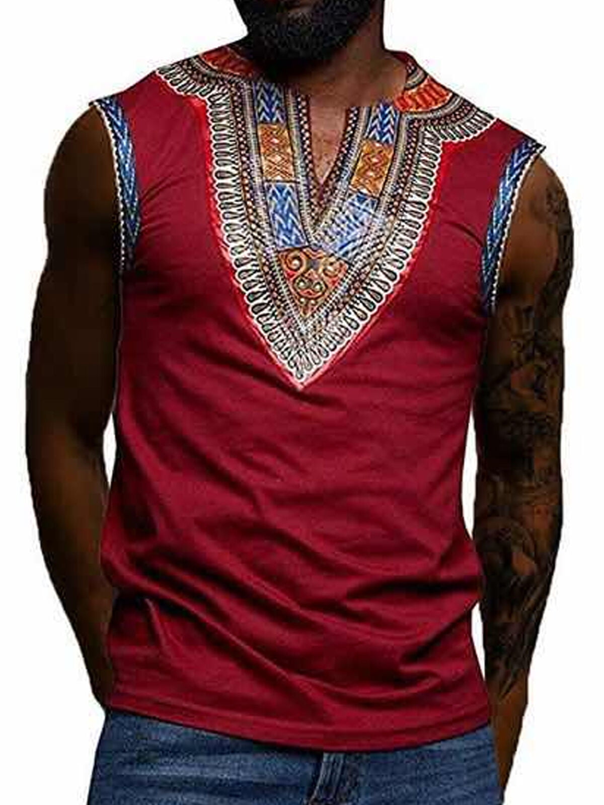 African Mens & Womens Dashiki Shirt Hippie Tribal Caftan Top Blouse Sizes S,M,L 