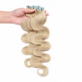 thumbnail image 4 of MY-LADY Tape in Natural Russian Human Hair Extensions Curly Body Wavy Glue Highlight Hairpiece US Stock 20PCS 22" #60 Platinum Blonde, 4 of 10