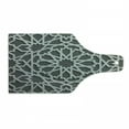 thumbnail image 1 of Moroccan Cutting Board, Historical Heraldic Empire Design Interlace Form Mix of Star Flowers Motifs Print, Decorative Tempered Glass Cutting and Serving Board, Wine Bottle Shape, Grey, by Ambesonne, 1 of 1