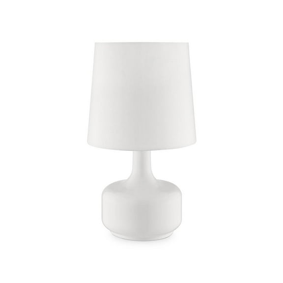 17.25" CHERU POWDER WHITE MID-CENTURY MODERN TOUCH ON METAL TABLE LAMP