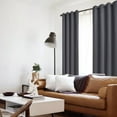 thumbnail image 2 of Topfinel Window Curtain Simple Solid Color 95% Blackout Grommet Curtain,Thermal Insulated Noise Reduce Soundproof Modern Drape for Living Room Bedroom,1 Panel,42 x 63 inch, Dark Grey, 2 of 9