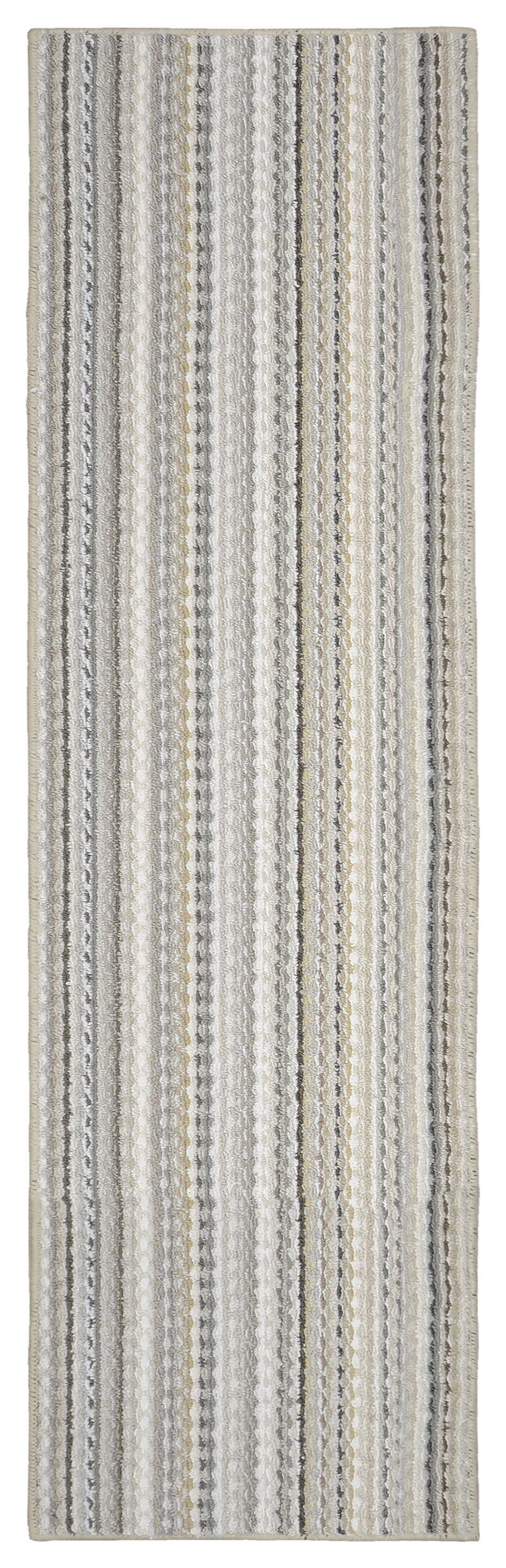 Garland Rugs Carnival Stripe Indoor Runner Rug, Assorted Earth Tone, 2 ft x 8 ft