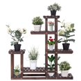 thumbnail image 1 of Costway Wooden Plant Flower Display Stand 6 Wood Shelf Storage Rack Garden, 1 of 9