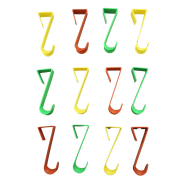 Dependable Industries Essentials Over The Door Hanger Hook Set - 12-Pack of 4.5 Inch Plastic Hooks