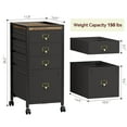 thumbnail image 2 of File Cabinet with Drawers, Mobile Filing Cabinet Rolling Printer Stand Fits A4 or Letter Size, Fabric Vertical File Cabinet with Wheels, Under Desk Storage Cabinet for Home Office, 2 of 9