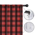 thumbnail image 4 of Blackout Kids Curtains,Red and Black Christmas Plaid Pattern Childrens Insulated Curtains Set Of 2,Bedroom Essentials,Toddler Room Decor 52"x63", 4 of 5