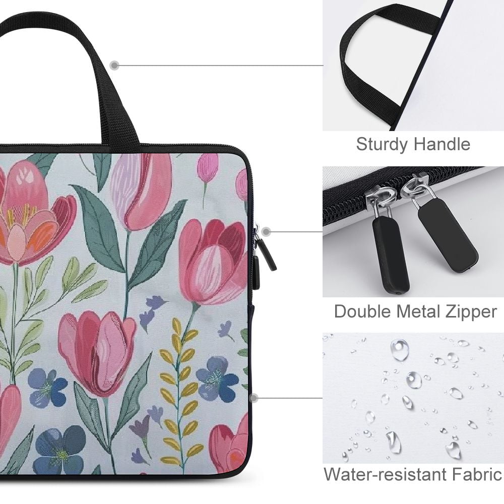 JRXY Flowers Leaves Annabel Kidston Laptop Handle Bag Diving Fabric Soft Carrying Travel Case Ideal for Computer Protection 15inch