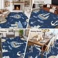 thumbnail image 5 of 5'x8' Area Rugs, Navy Blue Boat Coastal Indoor Outdoor Area Rug for Living Room Bedroom, Nautical Sea Summer Ocean Washable Bathroom Rugs Kitchen Floor Carpet Mats Home Decor Aesthetic, 5 of 8