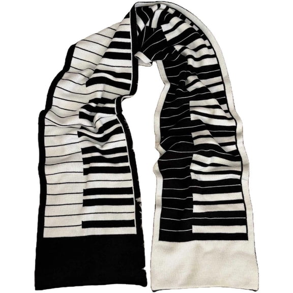 Jiibva Piano Keyboard Print Scarf, Soft Long Winter Scarf for Men and Women