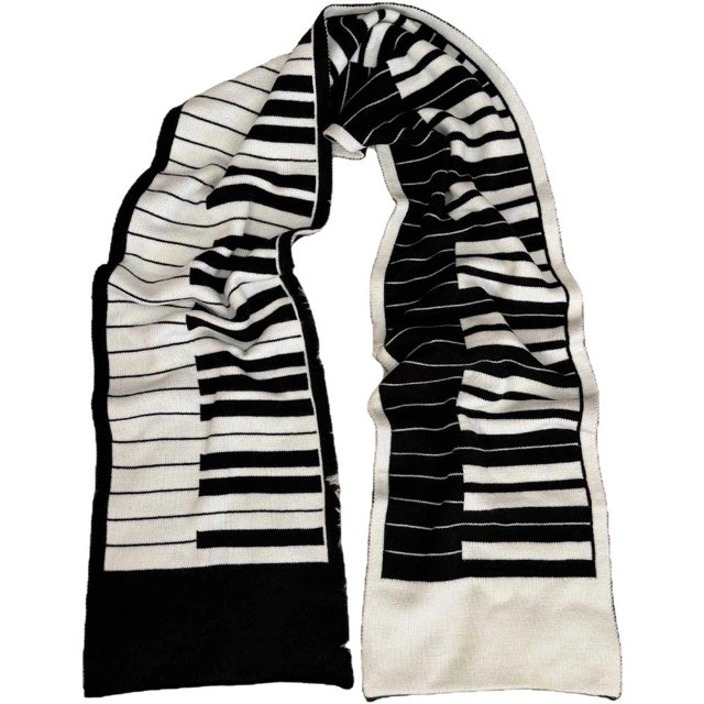 Winter Scarf for Women Men, Elegant Piano Keyboard Print Scarf Comfortable Soft Neck Warm Long Scarf for Autumn Winter Spring