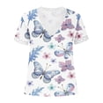 thumbnail image 4 of Birdeem Mode Femmes Été Col en V Manches Courtes T-Shirt Imprimé Décontracté Blouse, 4 of 4