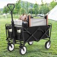 thumbnail image 6 of NiamVelo Collapsible Wagon Foldable Wagon Cart Beach Wagon Outdoor Utility Wagon with  Wheels  and Adjustable Handle for Beach, Camping Black, 6 of 8