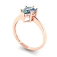 thumbnail image 2 of Solitaire Engagement Ring for Women - 1.5ct Blue Moissanite in 18K Rose Gold Promise Ring, 2 of 6