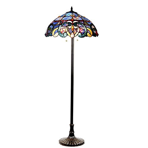 CHLOE Lighting NORA Tiffany Style Victorian 2 Light Floor Lamp 18