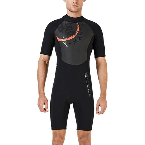 Tamaño de trajes de manga corta Mantenga un cálido traje de baño profesional traje de baño para snorkeling nadando en agua fría Negro Hombre XL 1.5mm Scienceny OD017108-04