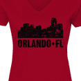 thumbnail image 4 of Inktastic Orlando Skyline with Grunge Women's V-Neck T-Shirt, 4 of 5