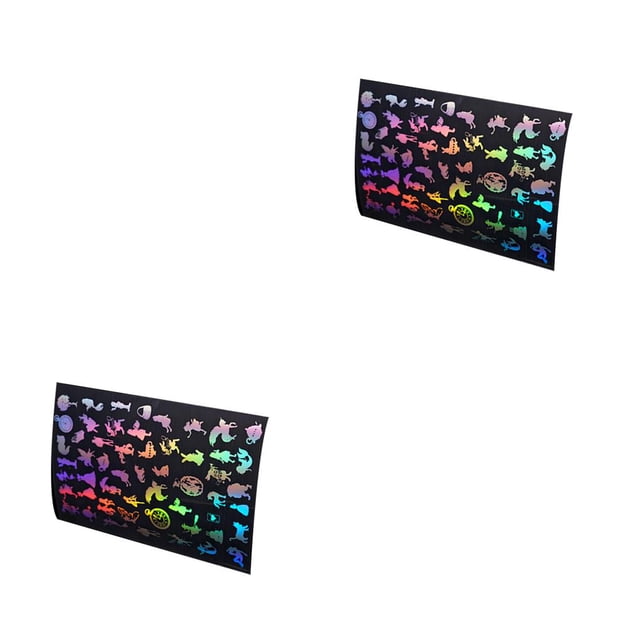 Yuarrent Pegatinas transparentes, hermoso accesorio DIY, artesanías coloridas, Kits de álbumes de recortes multiusos para hacer tarjetas de Caricatura 1 2Conjunto