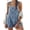 Blue, variant on Womens Overalls Shorts Denim Bib Straps Shorts Casual Solid Color Rompers Jumpsuits With Pockets Pants