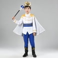 thumbnail image 2 of Conjunto de disfraz de Príncipe para niños, traje de chaqueta con capa, pantalones, corona, vestido de cumpleaños, Navidad, rey Medieval, 7 piezas, 2 of 3