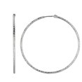 thumbnail image 1 of Sterling Silver Rhodium Finish Diamond-cut Hoop Earrings - 47 x 2 Mm, 1 of 1