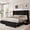 Black, variant on Breltam King Size Upholstered Platform Bed Frame with 4 Storage Drawers and Vertical Linen Wingback Channel Tufted Headboard