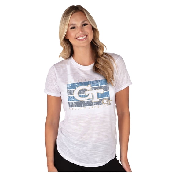 Women's Concepts Sport White Georgia Tech Yellow Jackets Infuse Lightweight Slub Knit Top