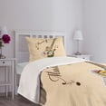 thumbnail image 5 of Ambesonne Guitar Quilted Bedspread Set 2 Pcs, Abstract Funk Instrument, Twin Size, Sand Brown Multicolor, 5 of 6