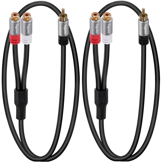 Divisor RCA Y-RCA Cable Togconn, 1 macho a 2 hembras, 60 cm 2 pies
