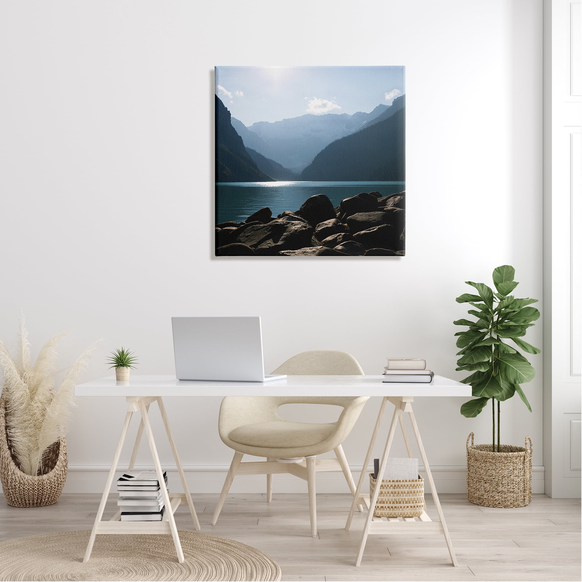 Stupell Industries Rocky Lakeside Mountain View Horizon Scene, 30 x 30, Design by Carol Robinson