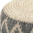 thumbnail image 3 of Trent Home Pouf Rond Bohème en Jute Tressé Gris et Naturel, 3 of 9
