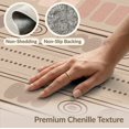 thumbnail image 6 of ODIKA 3'x5' Brown Mocha Geometric Striped Pattern Washable Area Rug Traditional Horizontal Bands Design Dotted Borders Non-Slip, Flatweave, Easy Care for Hallway, Laundry Room, 6 of 7