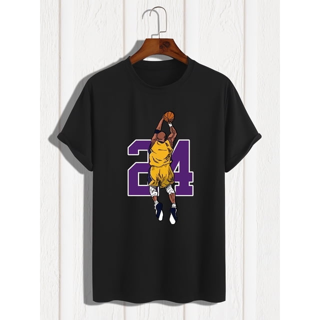 Ball - Men's Basketball Player Graphic Print T-shirt, Summer Fashion Athletic Short Sleeve Tees For Males, Stylish Casual Style