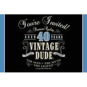 Vintage Dude 40 Invitations, 8pk
