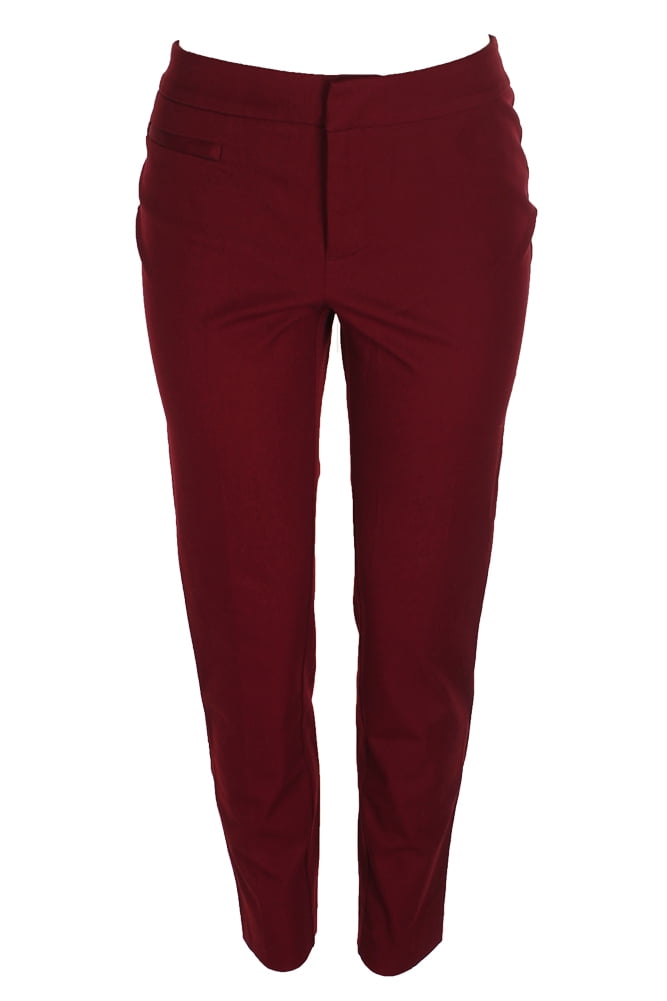 red ankle pants