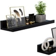 thumbnail image 4 of Wall Shelves Set of 3, Wooden Floating Shelves 15-Inch Long, Black, 4 of 8