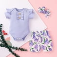 thumbnail image 2 of Mercatoo Baby Girl Clothes Outfits Cotton Solid Color Top Casual 3PC Set Girl Clothing, 2 of 4