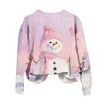 thumbnail image 6 of Women Tops Women's Long Sleeve Sweatshirt Casual Crewneck Loose Fit Pullover Fleece Tops with Christmas Print for Fashionable Holiday Outfits,Pink,XL, 6 of 6