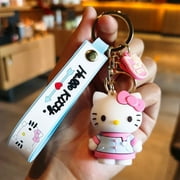 Anime Kawaii Sanrio Hello Kitty Keychain Pendant Holder Key Chain Car Keyring Mobile Phone Bag Hanging Jewelry Kids Gifts WJ047C6