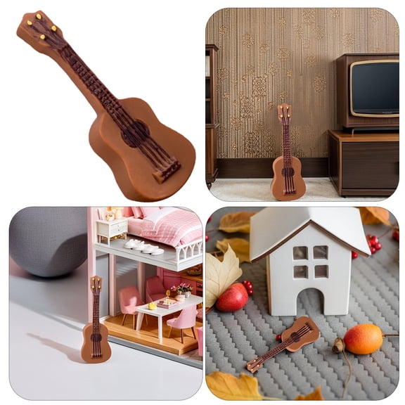 PTOOTP 30pcs Miniature Guitar Set for Dollhouse Decor, Resin Musical Instruments Collection, Ideal Gift for Music