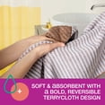 thumbnail image 4 of TOWN & COUNTRY PLAY 6-Piece Striped Reversible Terry Brights Set, 2-Bath Towels, 2-Hand Towels, 2-Washcloths, 100% BCI Cotton, Plush & Absorbent 550GSM, Latte Tan, 4 of 7