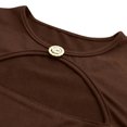 thumbnail image 6 of Elainilye Fashion Dresses for Women 2024 Solid Color Wrap Buttocks Flounce Short Sleeve V-Neck Mid-Calf Dress,Brown, 6 of 9