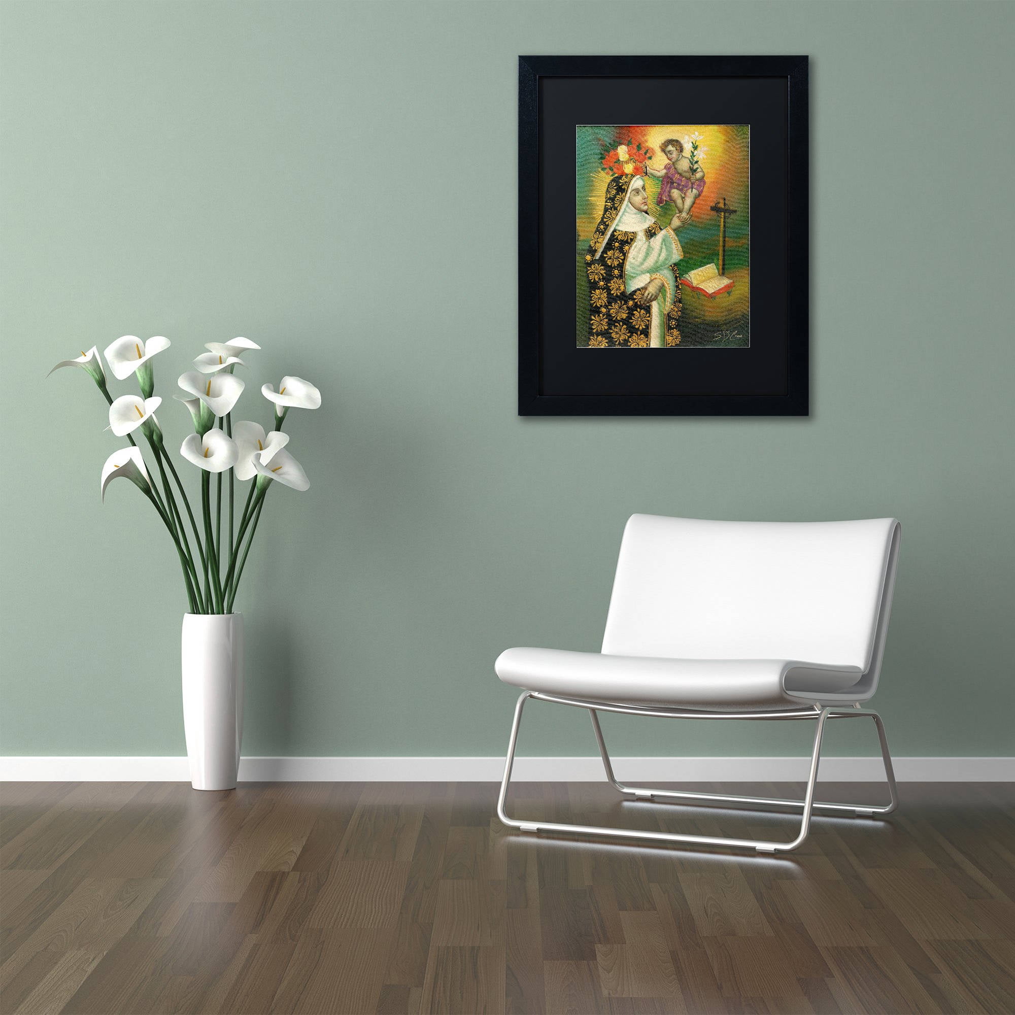 Trademark Fine Art "Mother and Child" Canvas Art by Masters Fine Art, Black Matte, Black Frame