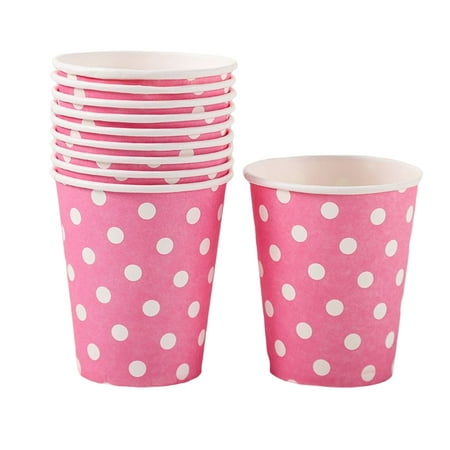 

TureClos 10Pcs Cup Party Baby Dinner Home Decoration Tablecloth Cups Birthday Repast Cupcake Baking Banquet Vessel Ceremony Pink